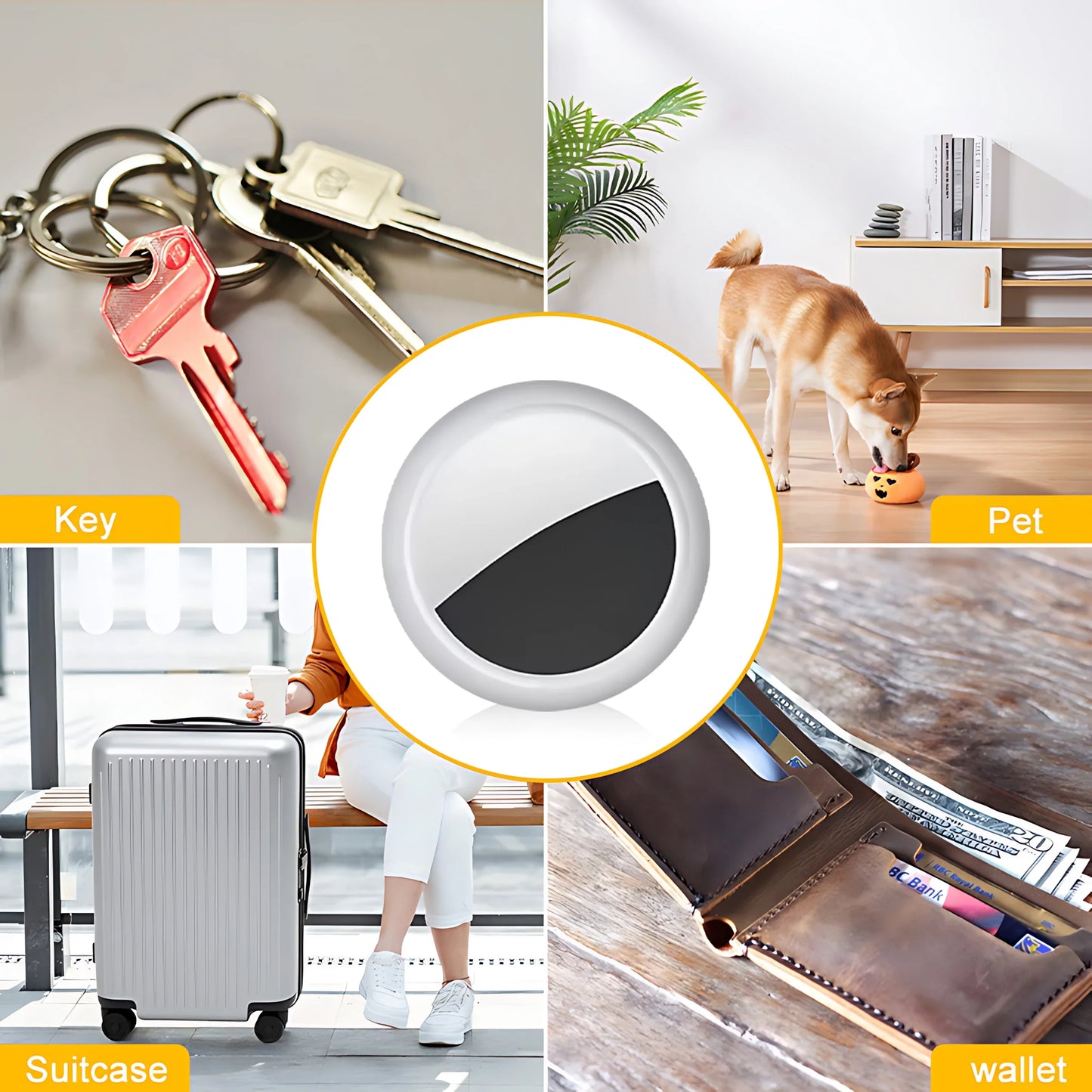 Smart GPS Tracker voor Hond, Kat & Sleutels - Bluetooth Locatie Tracker